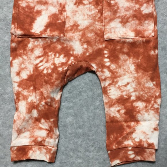Baby Cat and Jack 3-6 months Copper Tie Dye Henley Romper One Piece - Picture 6 of 7